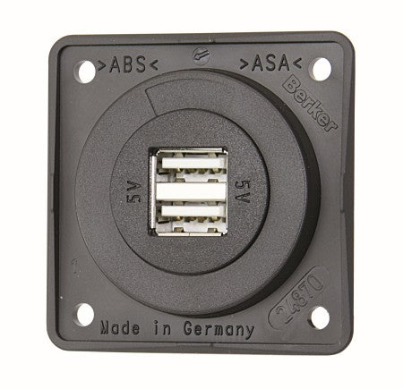 BERKER USB-A Doppelsteckdose Integro Flow 12/24V 2x2,5A Anthrazit Matt