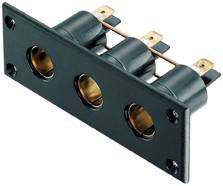 Dreifach-Einbausteckdose 12mm 6-24V max. 16A