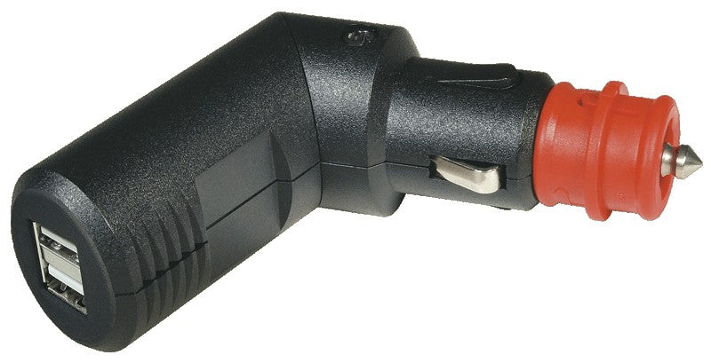 PRO CAR USB-A Doppel-Ladestecker, winkelb 12/24V 2x2,5A für Normsteckdosen