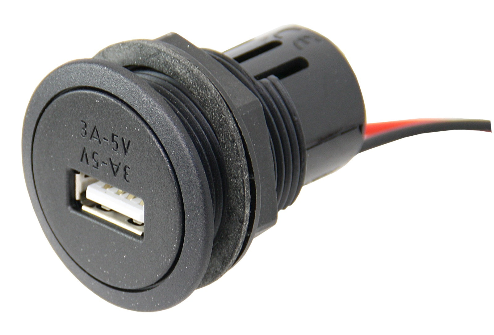 PRO CAR USB-A Einbau-Steckdose, rund 12/24V 3A 36mm