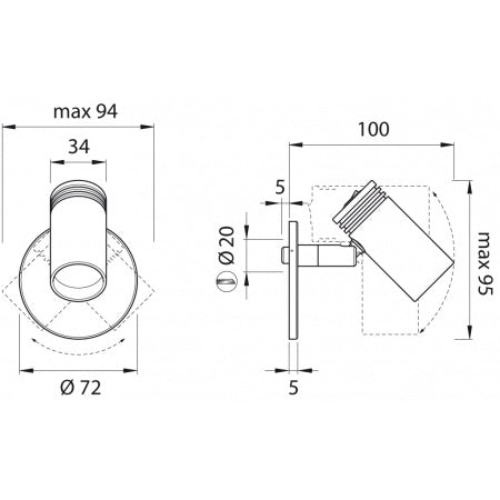 QUICK LED-Leseleuchte Jacob A4/Alu/Cr 12/24V warmweiß