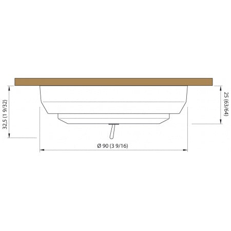 QUICK LED-Deckenleuchte Sandy C A4 12/24V 90mm, warmweiß, poliert