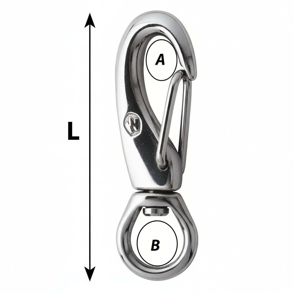 WICHARD Schnapphaken mit Wirbelauge Edelstahl 1.4404