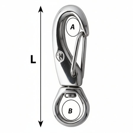 WICHARD Schnapphaken mit Wirbelauge Edelstahl 1.4404