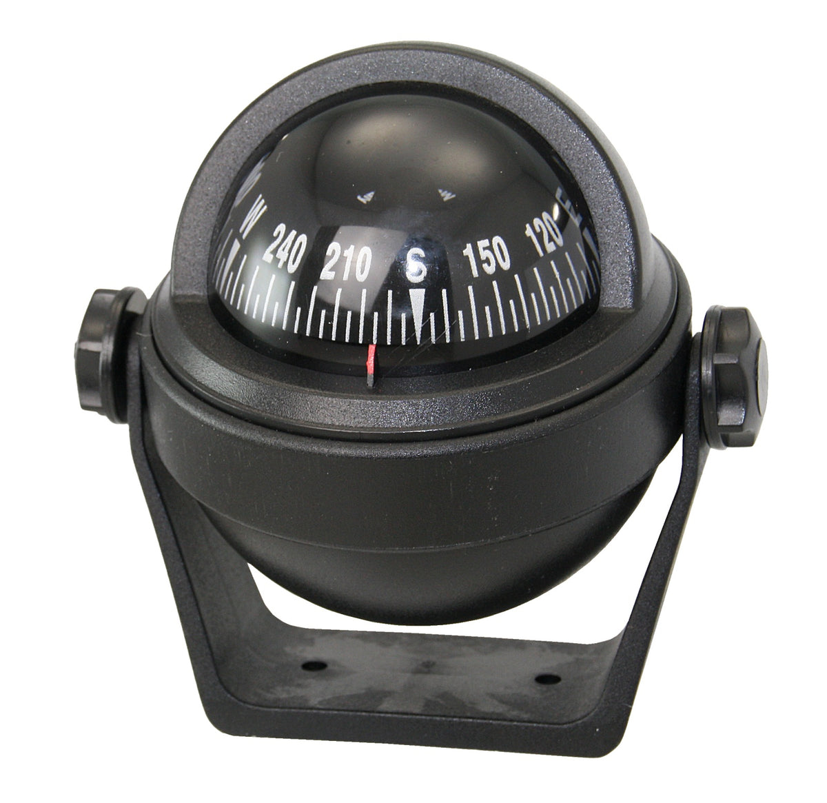 RIVIERA SIRIUS BS2 Kompass 65mm mit Haltebügel - Frontablesung mit entspiegelter Glaskuppe schwarz