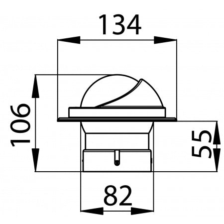 RIVIERA Kompass Artica BA1 12V 70mm, für Einbau, schwarz