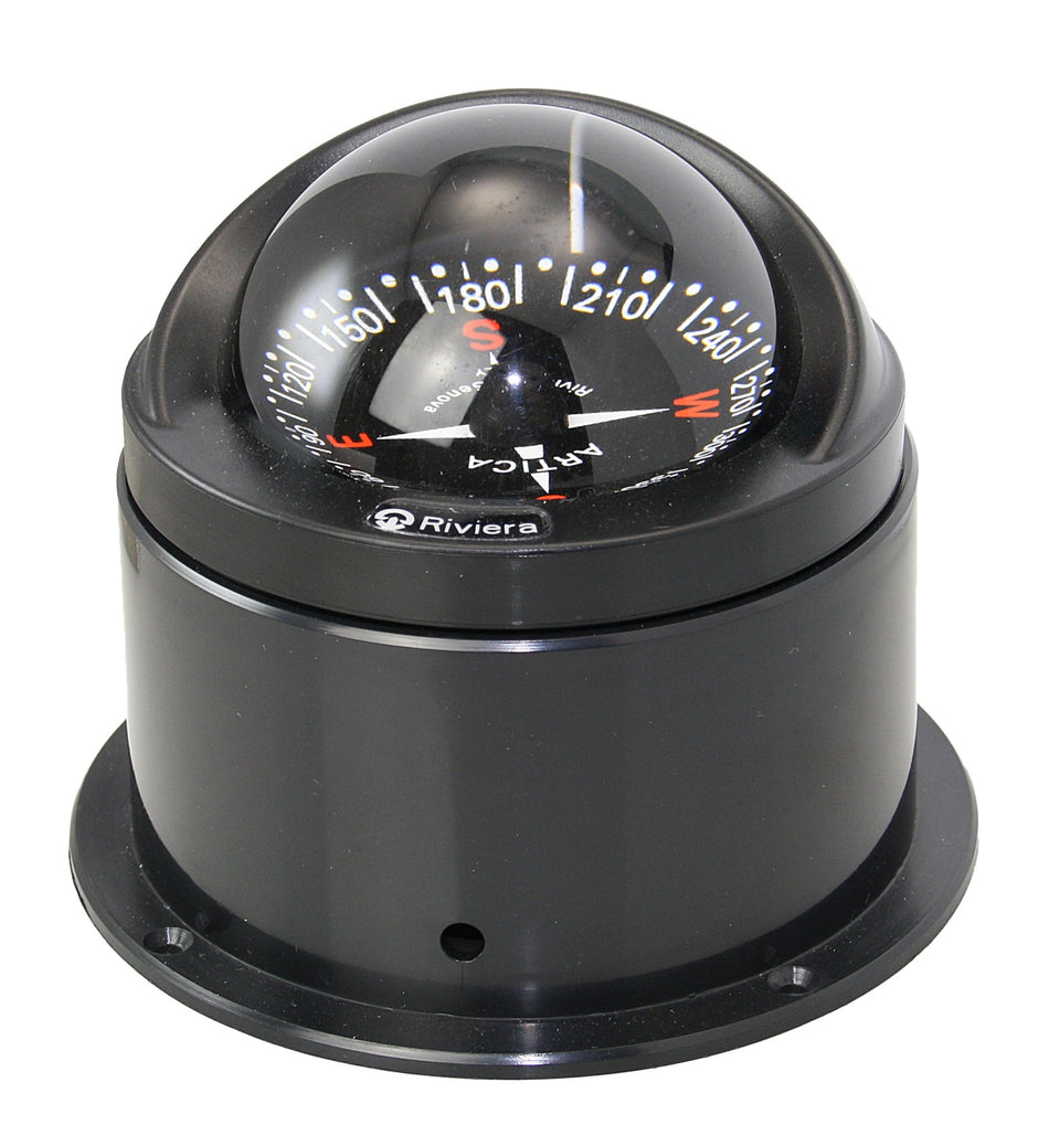 RIVIERA BUSSOLA BA3 Kompass 70mm Aufbauversion - LED-Beleuchtung mit entspiegelter Glaskuppe