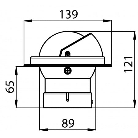 RIVIERA ZENITH BZ1 Kompass 80mm Einbaumontage - LED-Beleuchtung mit entspiegelter Glaskuppe
