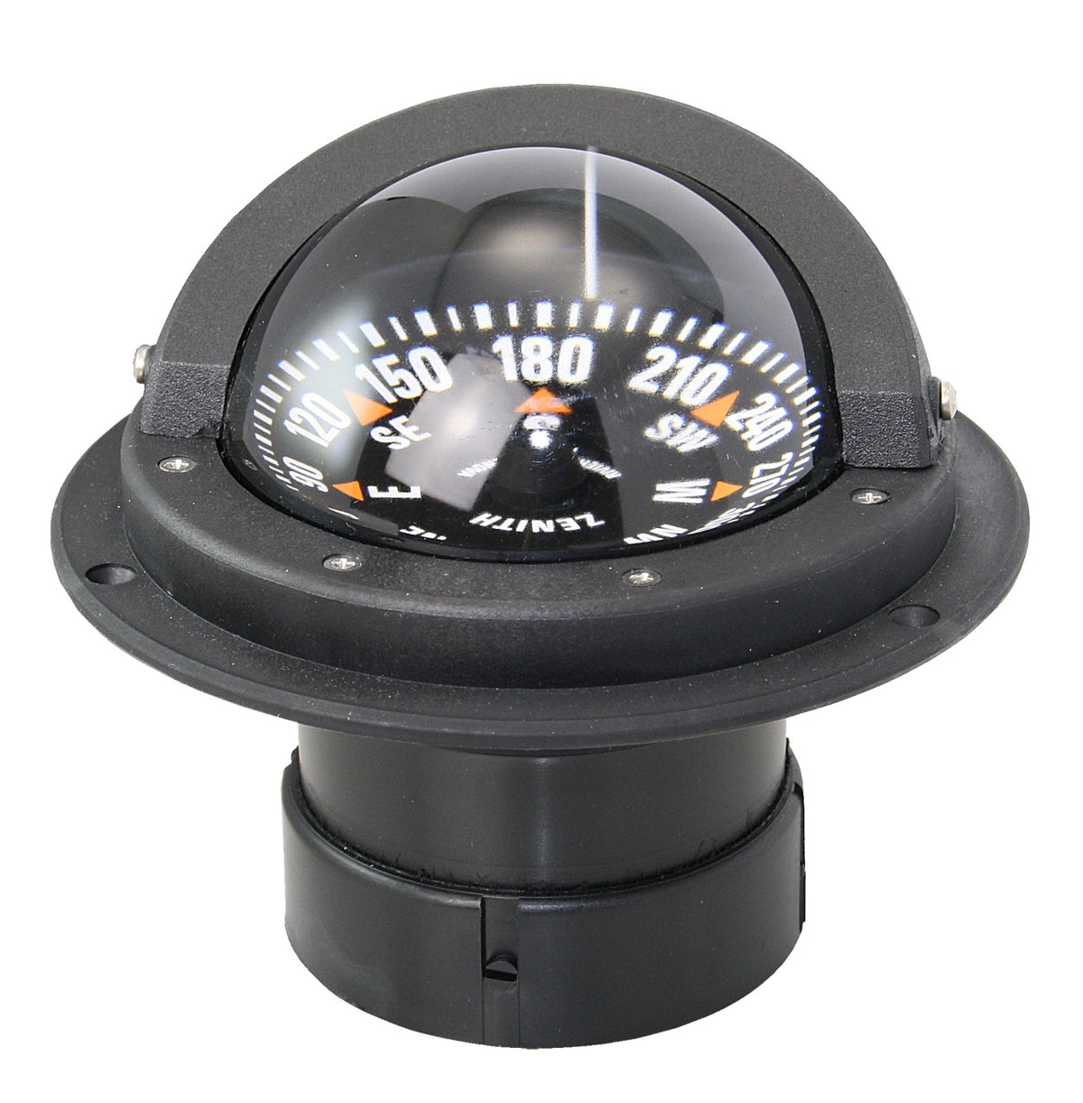 RIVIERA ZENITH BZ1 Kompass 80mm Einbaumontage - LED-Beleuchtung mit entspiegelter Glaskuppe