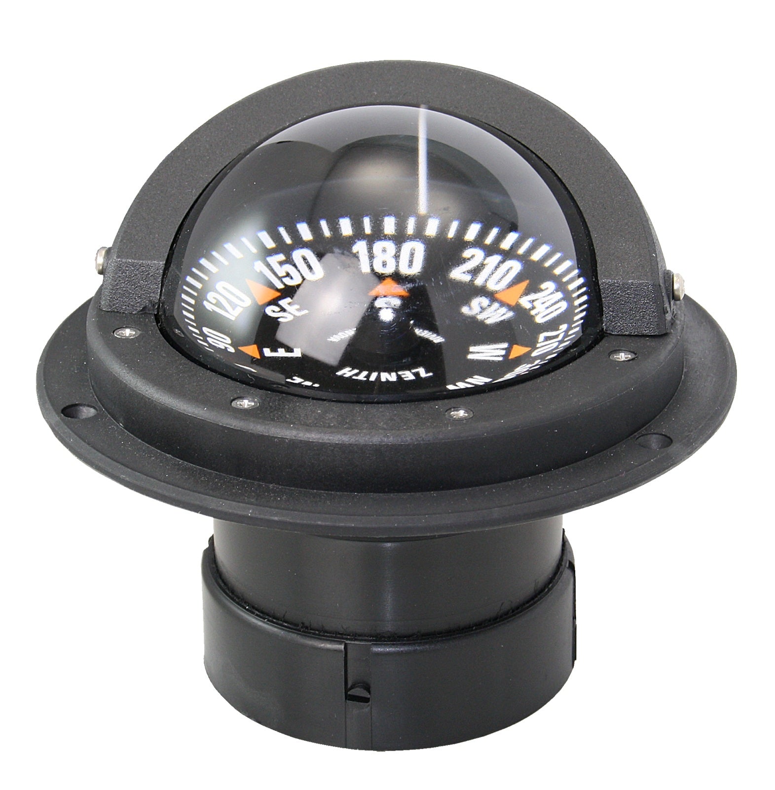 RIVIERA ZENITH BZ1 Kompass 80mm Einbaumontage - LED-Beleuchtung mit entspiegelter Glaskuppe