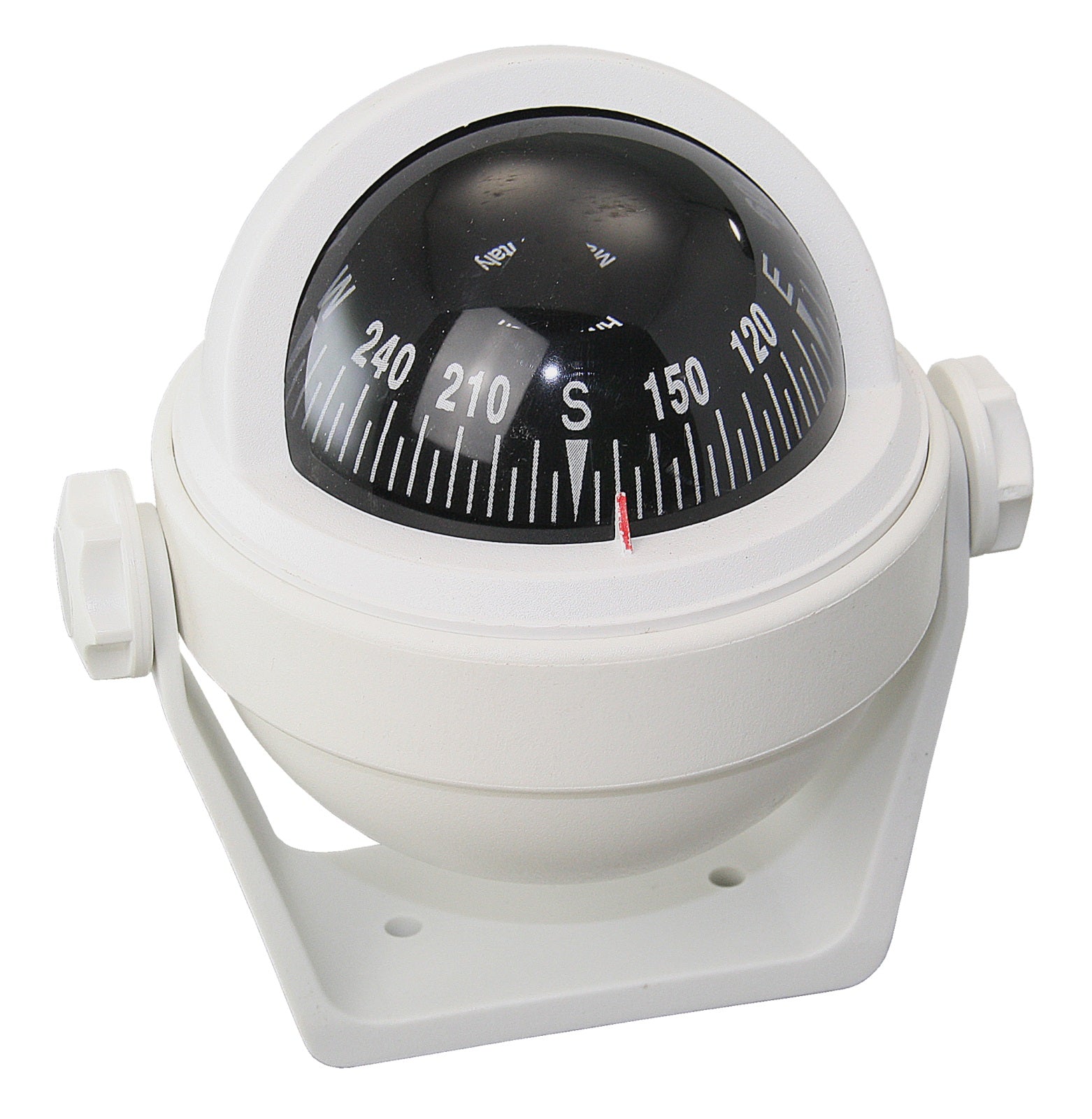 RIVIERA SIRIUS BS2 Kompass 65mm mit Haltebügel - Frontablesung mit entspiegelter Glaskuppe weiß