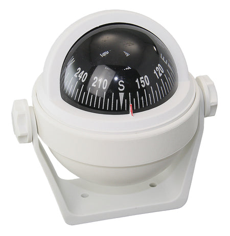 RIVIERA SIRIUS BS2 Kompass 65mm mit Haltebügel - Frontablesung mit entspiegelter Glaskuppe weiß