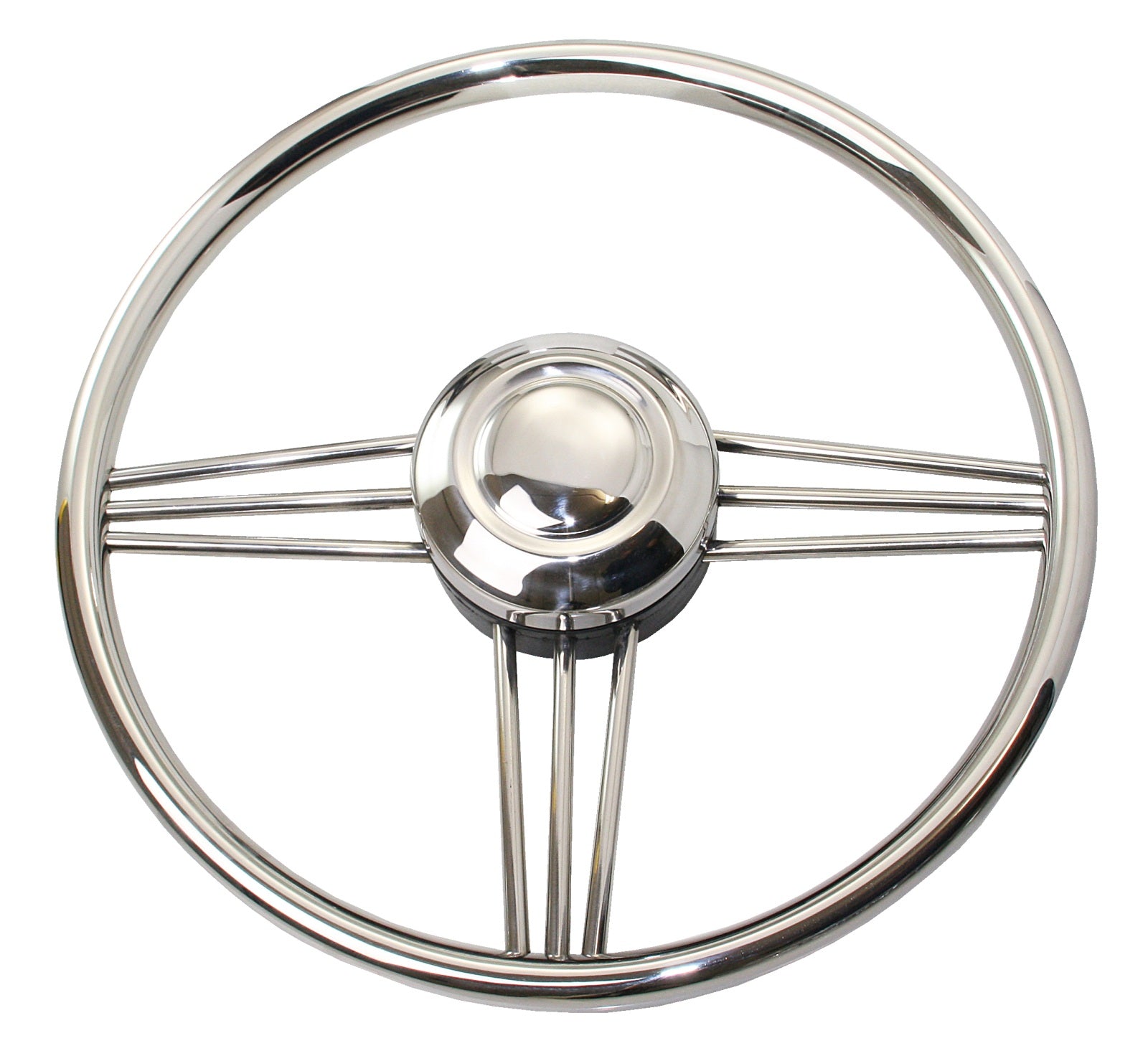 RIVIERA Steuerrad VS02 Edelstahl/PU 350mm Edelstahl/Mahagoni/schwarz Edelstahl