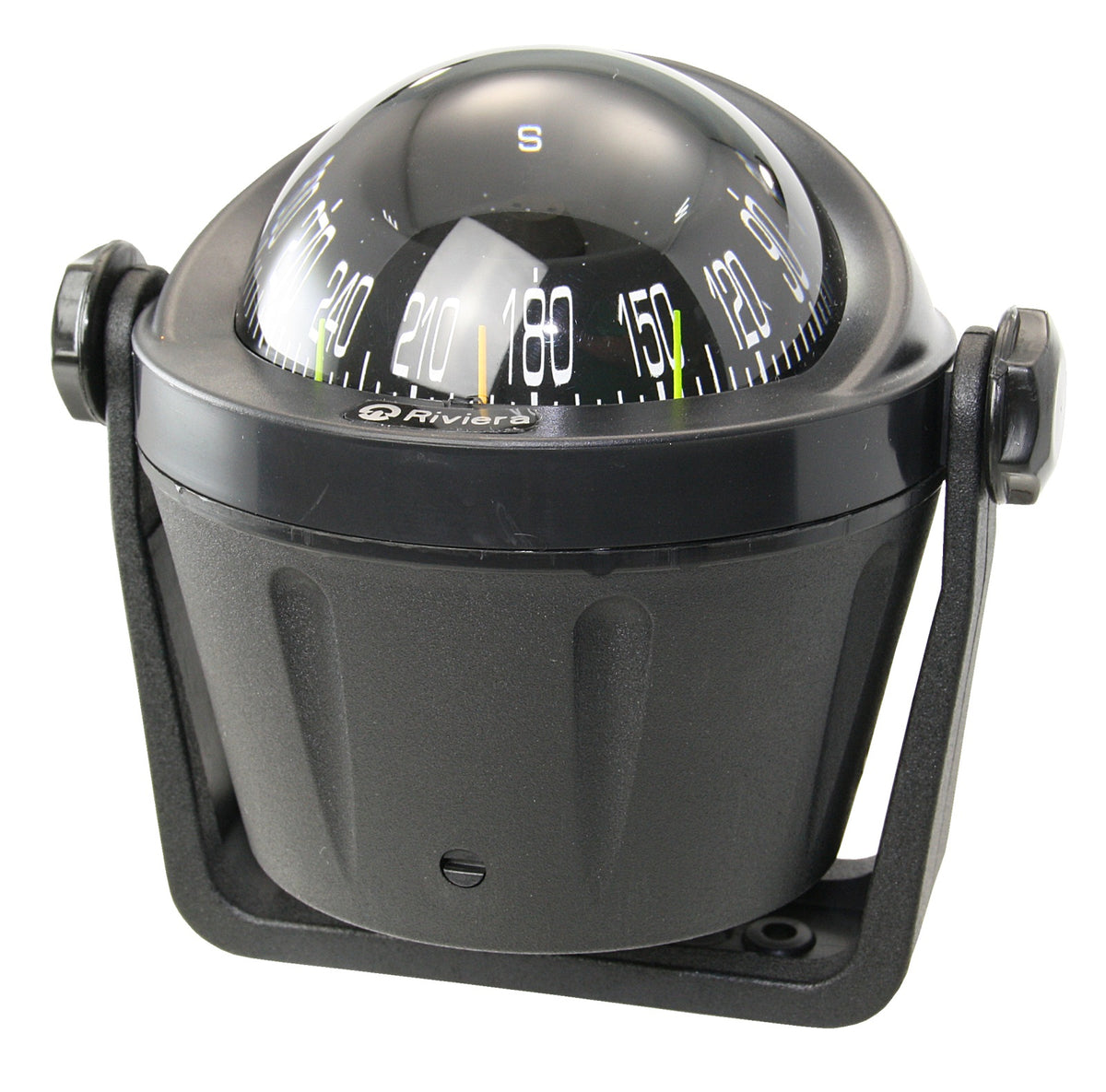RIVIERA BUSSOLA BA2 Kompass 70mm mit Haltebügel - Frontablesung mit LED-Beleuchtung schwarz