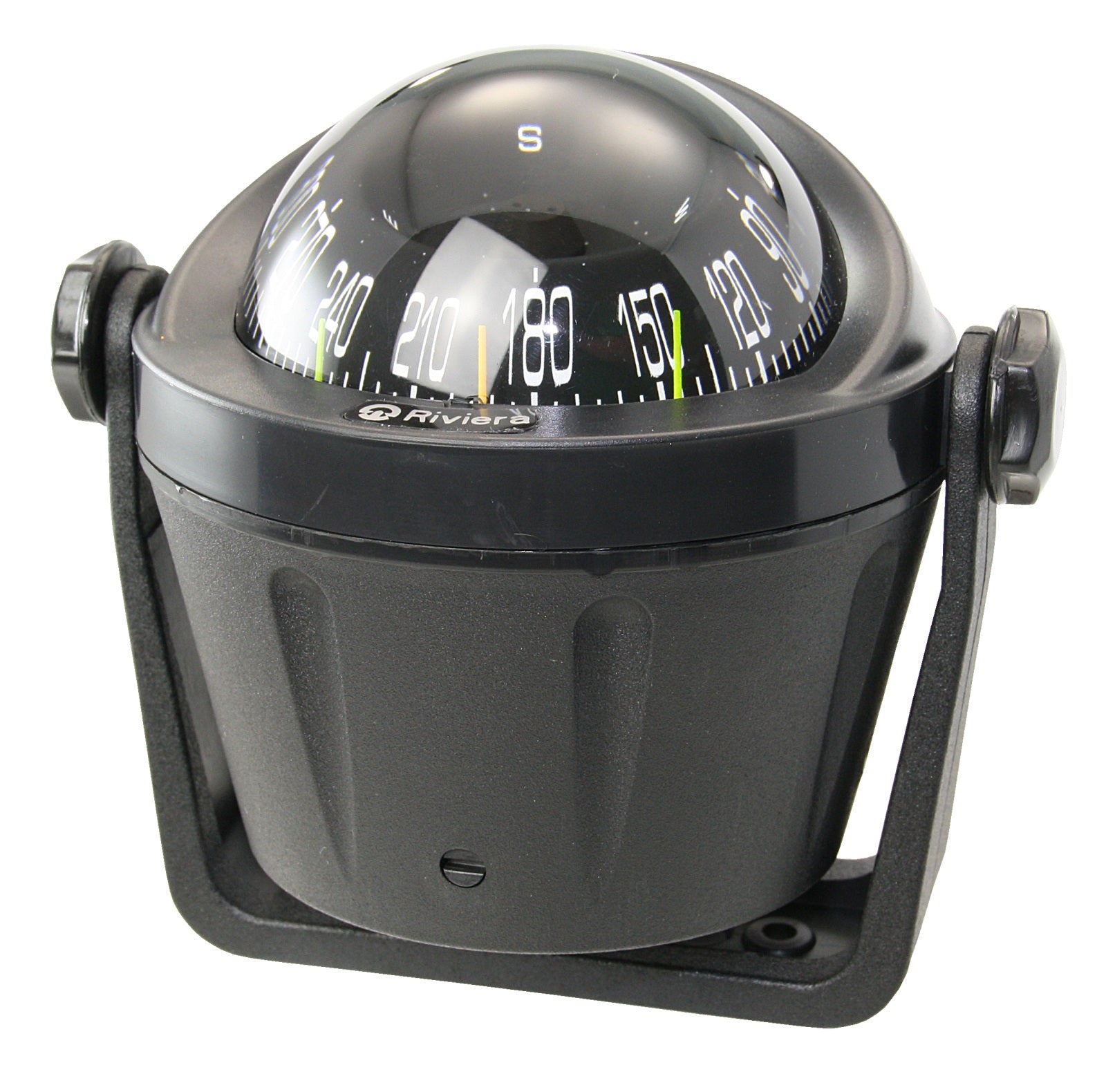 RIVIERA BUSSOLA BA2 Kompass 70mm mit Haltebügel - Frontablesung mit LED-Beleuchtung schwarz