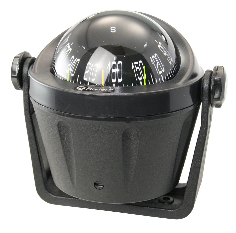 RIVIERA BUSSOLA BA2 Kompass 70mm mit Haltebügel - Frontablesung mit LED-Beleuchtung schwarz