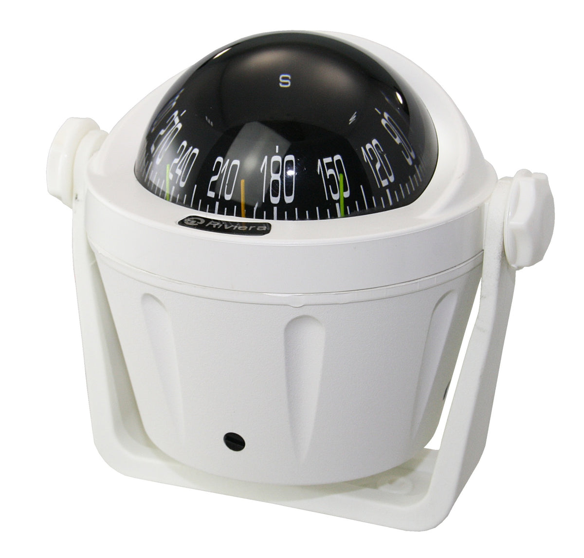RIVIERA BUSSOLA BA2 Kompass 70mm mit Haltebügel - Frontablesung mit LED-Beleuchtung weiß