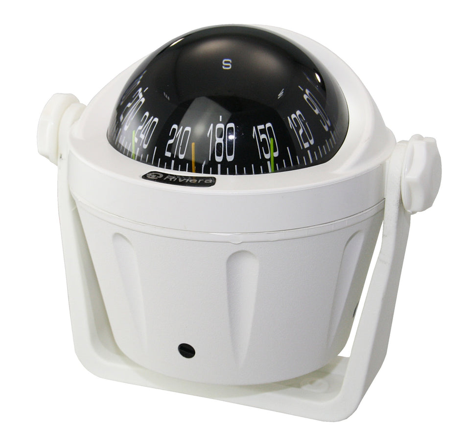 RIVIERA BUSSOLA BA2 Kompass 70mm mit Haltebügel - Frontablesung mit LED-Beleuchtung weiß