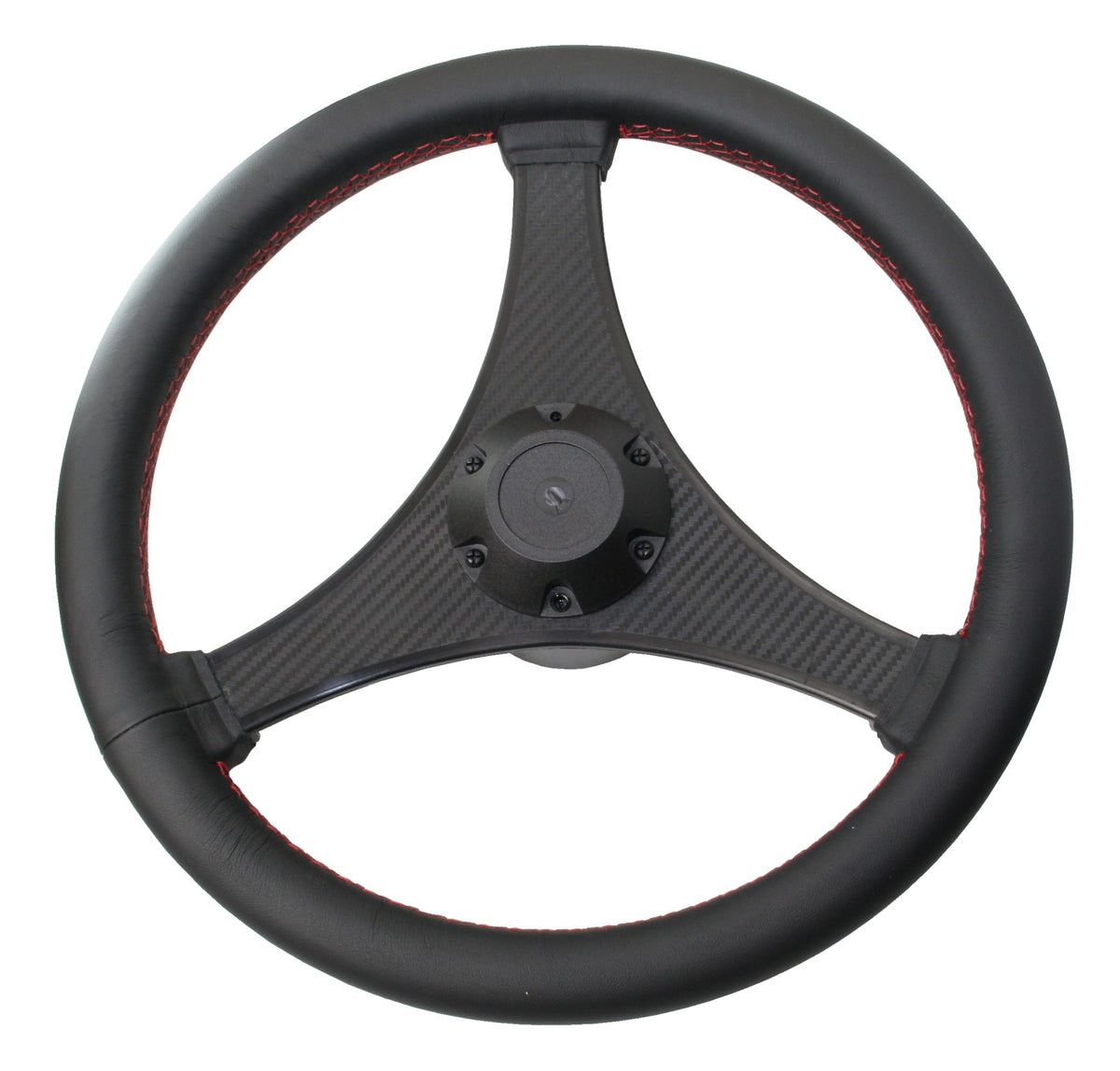 RIVIERA Steuerrad VR04 Carbon/Leder 350mm schwarz mit roten Nähten