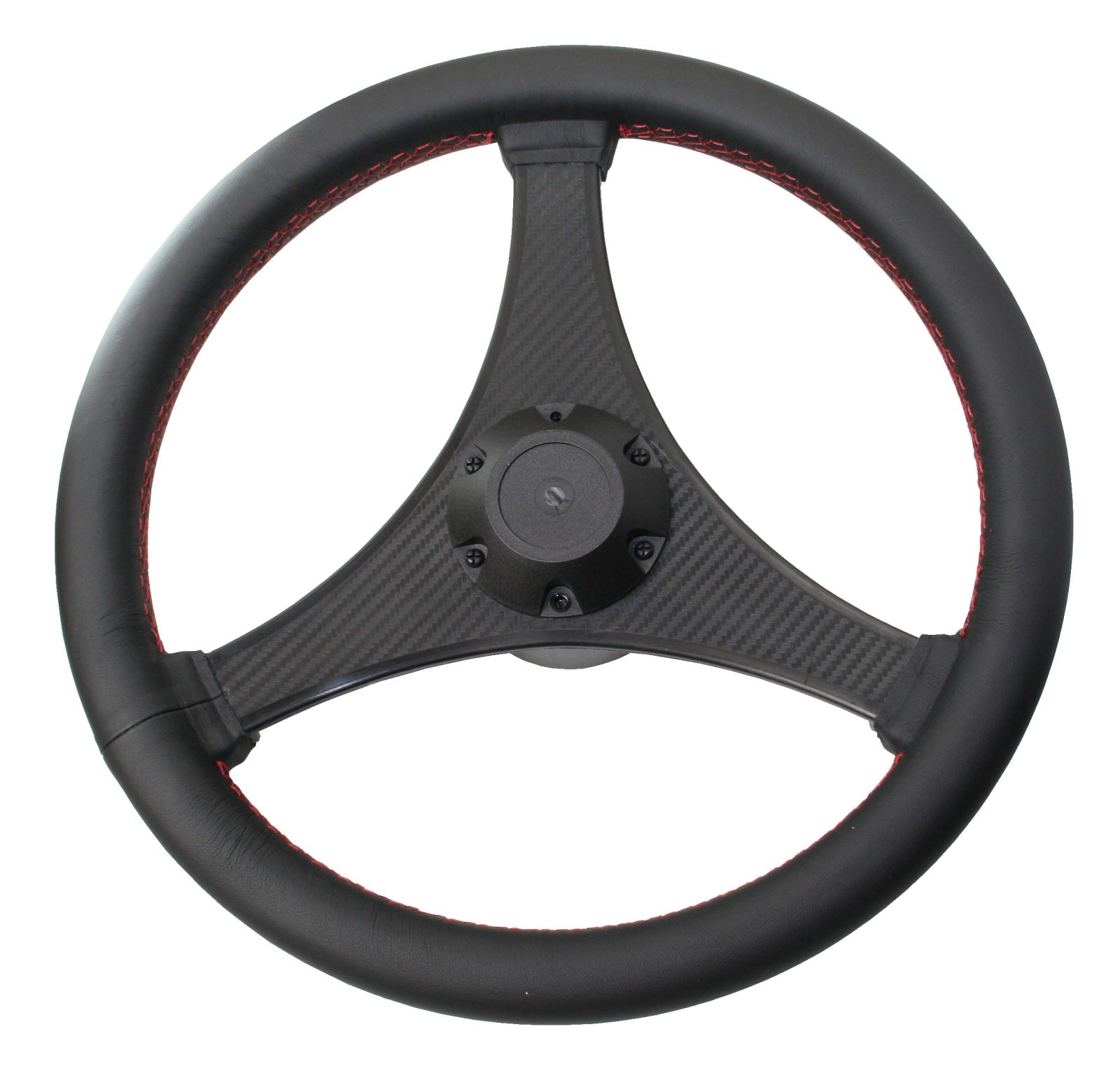 RIVIERA Steuerrad VR04 Carbon/Leder 350mm schwarz mit roten Nähten