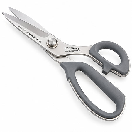 KAI 7240AS Zuschneideschere für Aramidgewebe, Molybdän-Vanadin-Klinge mit Elastomer-Griffen, Made in Japan