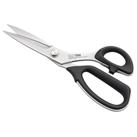 KAI 7250 Zuschneideschere für Aramidgewebe, spitz zulaufende Klingen, Elastomer-Griffe, Made in Japan