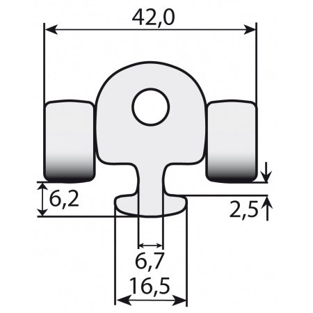 RUTGERSON Full-Batten-Lattenrutscher für Profile 11–23 mm 19 mm