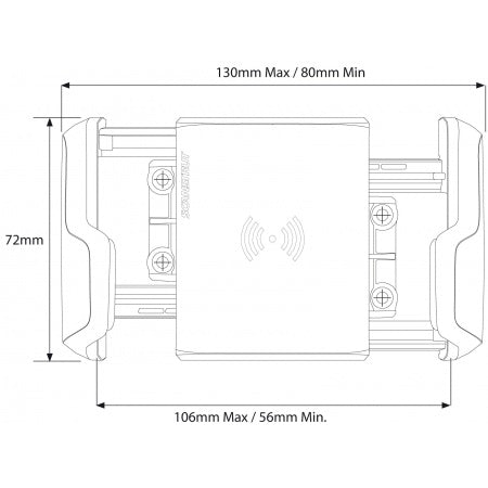 SCANSTRUT ROKK Wireless Nano Qi-Ladehalterung 12/24V 10W IPx6 wasserdicht