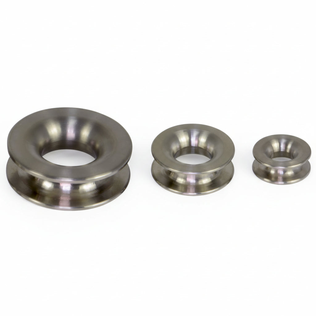 Seil-Rundkauschen TITAN - CLAMCLEAT High Load Augen aus Titan