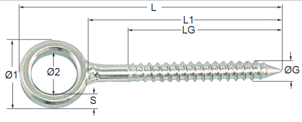 Ringschrauben ohne Beffe Edelstahl 1.4301 - Geschweißt - 6mm & 8mm