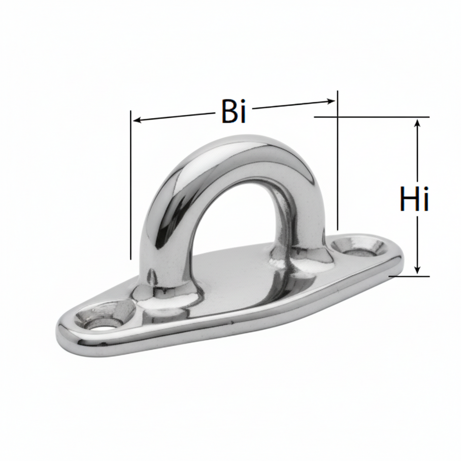 WICHARD Decksauge Rautenform - Duplexstahl - Feststehend für Tauwerk und Gurtband