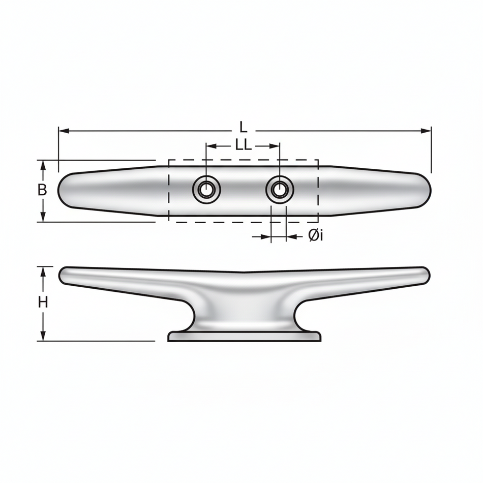 Edelstahlklampe mit flachem Klampenblatt 100-250mm