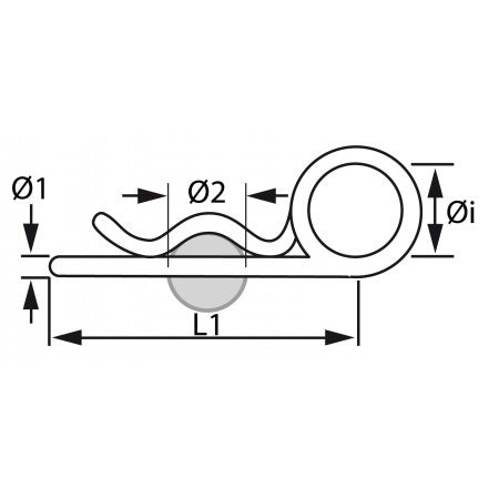 Federstecker DIN 11024D – doppelt, Edelstahl A4 / AISI 316