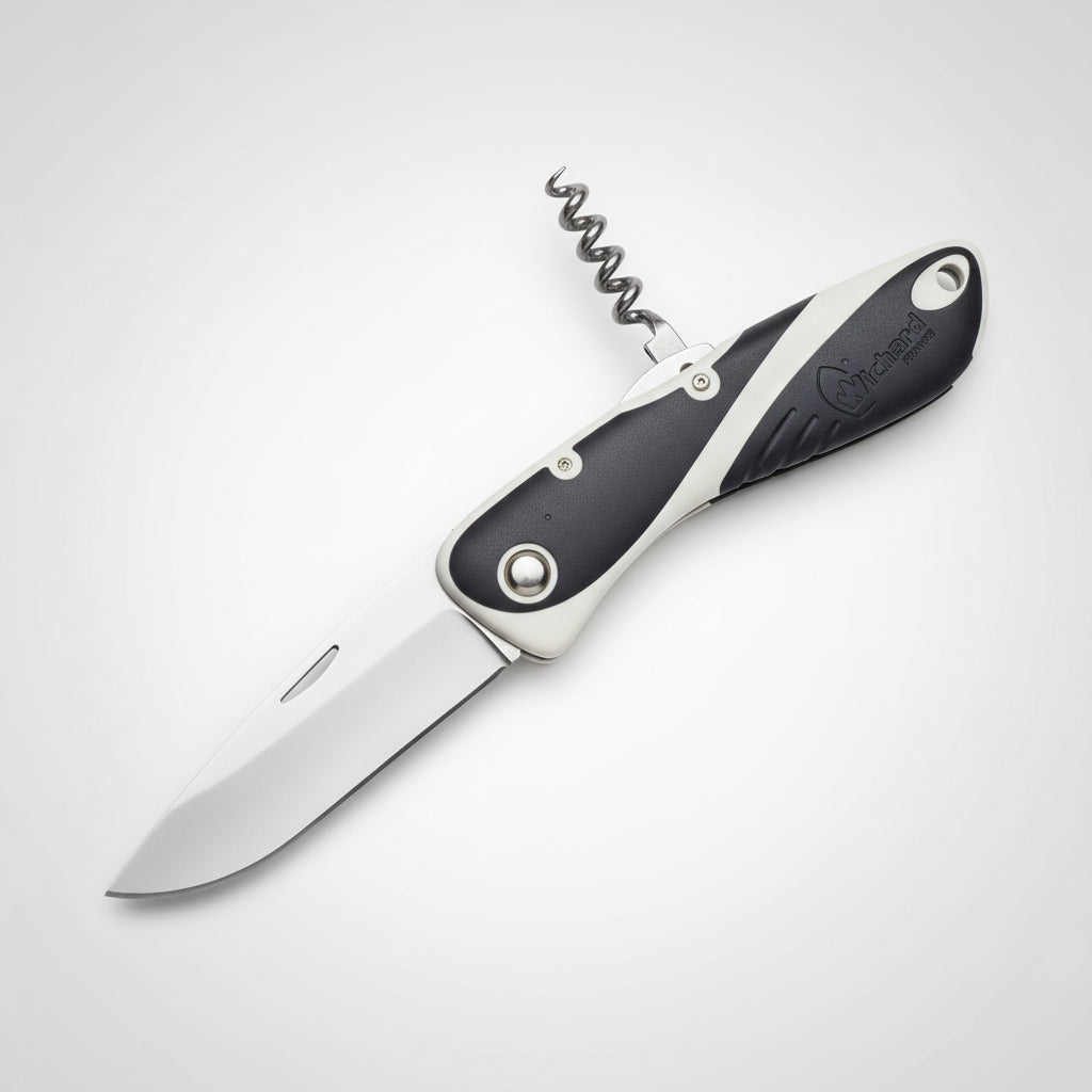 Wichard Seglermesser Aquaterra SR10153 schwarz - Edelstahlklinge glatt 75 mm mit Korkenzieher