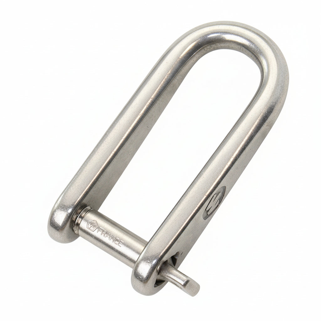 WICHARD Standard Schraubschäkel - gerade Form (D-Form lang) mit selbstsicherndem Bolzen