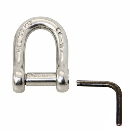 WICHARD Schraubschäkel mit Innensechskant-Bolzen - gerade Form (D-Form) CE WLL