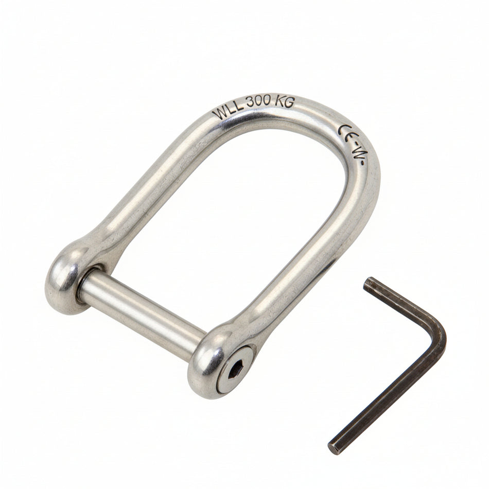 WICHARD Schraubschäkel mit Innensechskant-Bolzen - gerade Form extra weit CE WLL