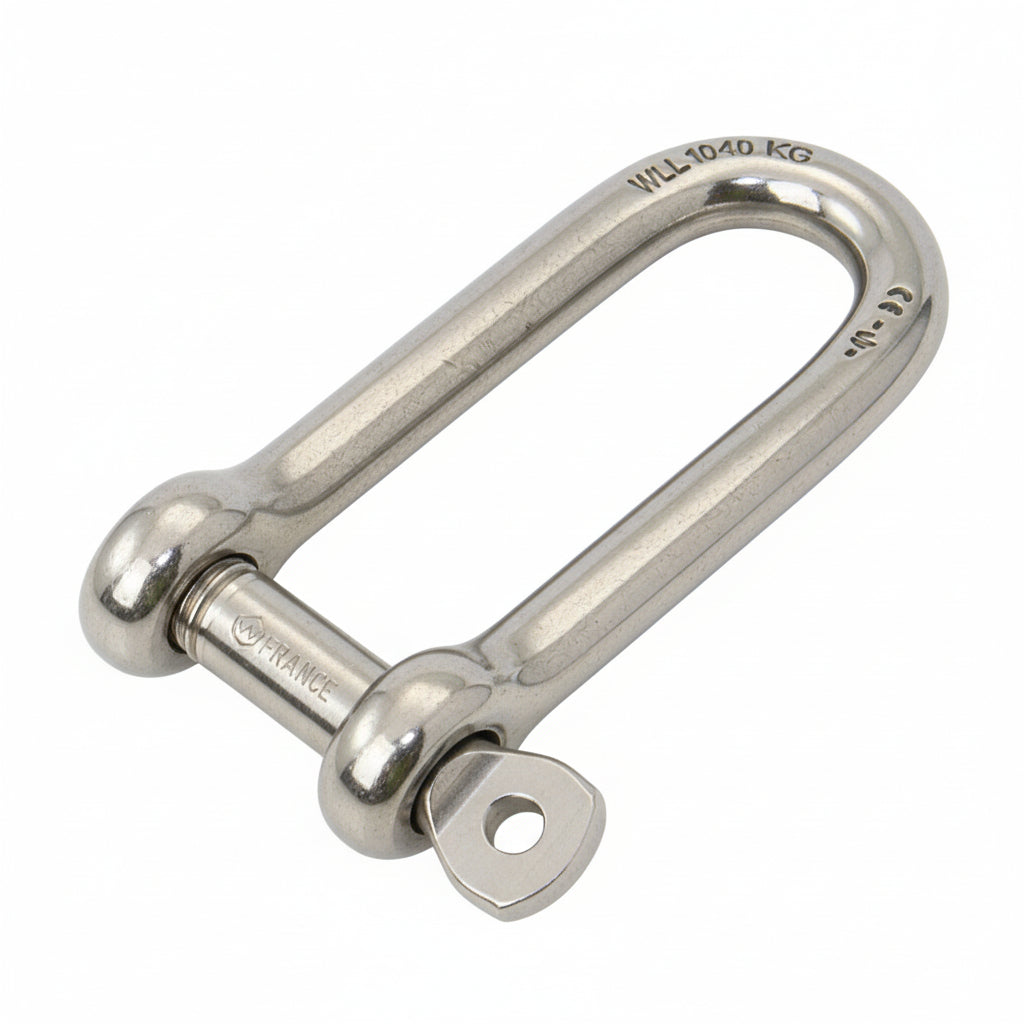 WICHARD Schraubschäkel - gerade Form (D-Form lang) mit selbstsicherndem Bolzen