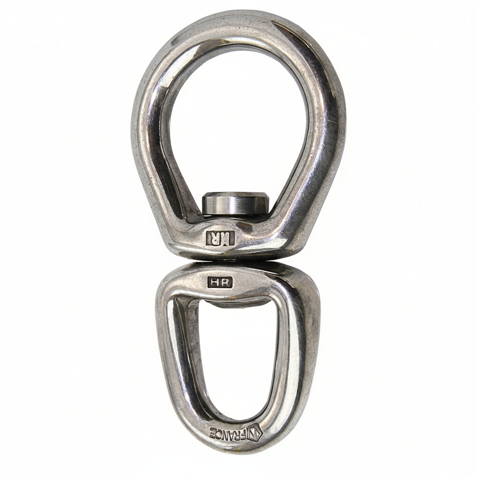 Wirbelschäkel mit zwei Wirbelaugen - Edelstahl rostfrei - 7mm - 1600kg WL Standard