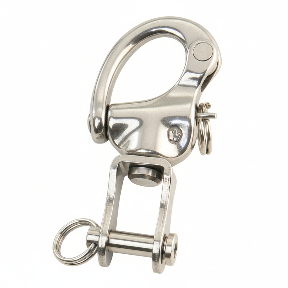 WICHARD Schnappschäkel Edelstahl 1.4542 hochfest magnetisierbar mit Wirbelschäkel