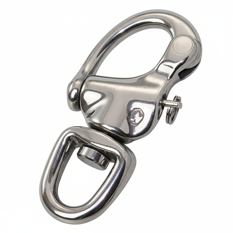 WICHARD Schnappschäkel Edelstahl 1.4542 hochfest magnetisierbar mit kleinem Wirbelauge