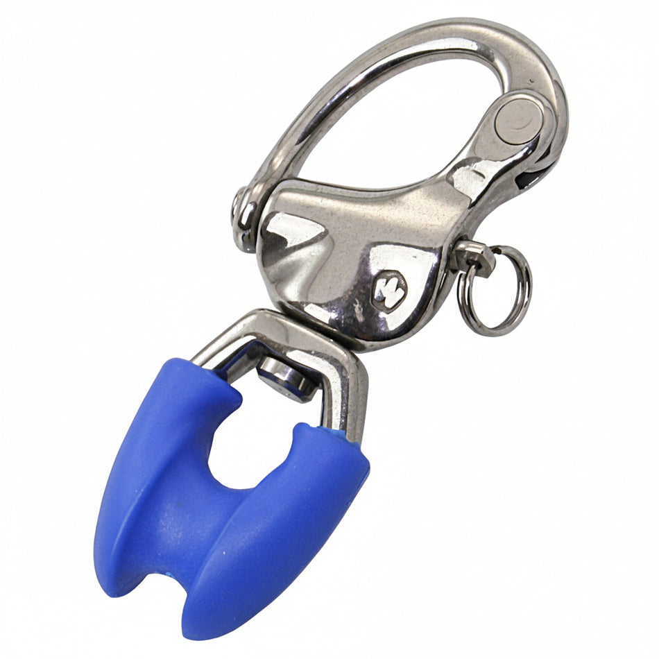 WICHARD Schnappschäkel Edelstahl 1.4542 mit HR-Kauschen - Polypropylen ummantelt