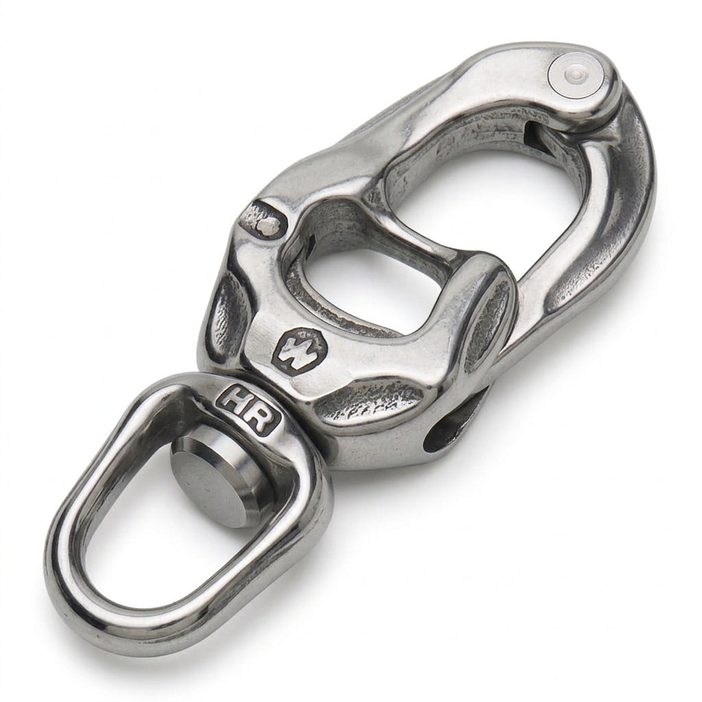 WICHARD TRIGGER Schnappschäkel – Universal-Wirbelauge, Edelstahl 1.4542 SR2660-SB