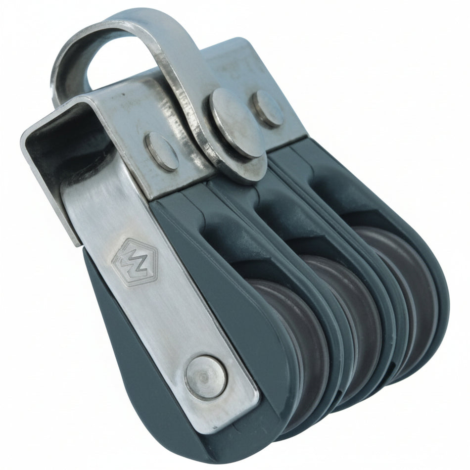 WICHARD Dreifachblock gleitl. 18mm, Seil 4-6mm, Schäkel