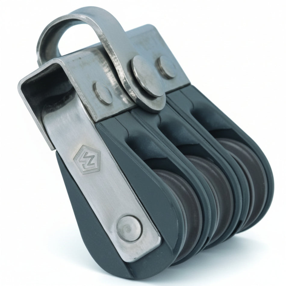 WICHARD Dreifachblock 25mm – Gleit- oder Kugelgelagert – Festes Auge