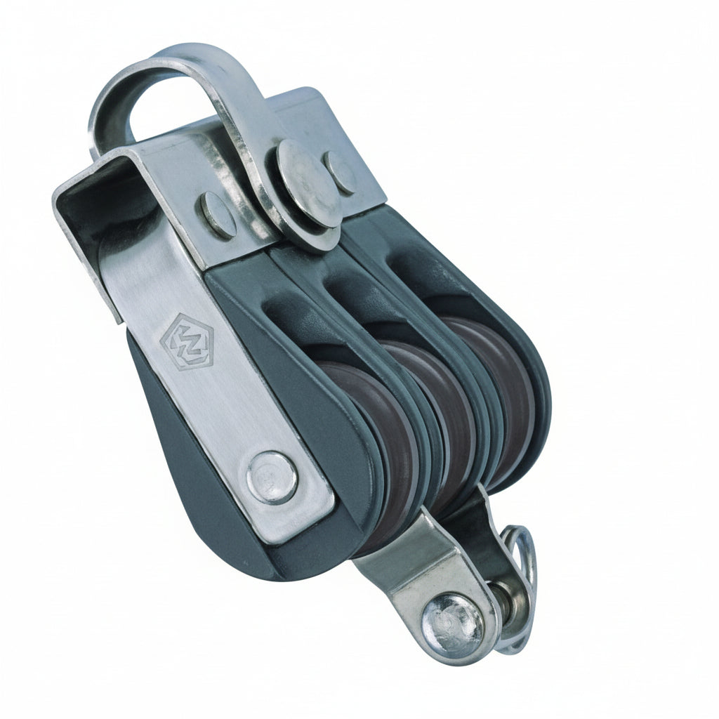 WICHARD Dreifachblock 18mm – Gleit- oder Kugelgelagert – Festes Auge & U-Bügel
