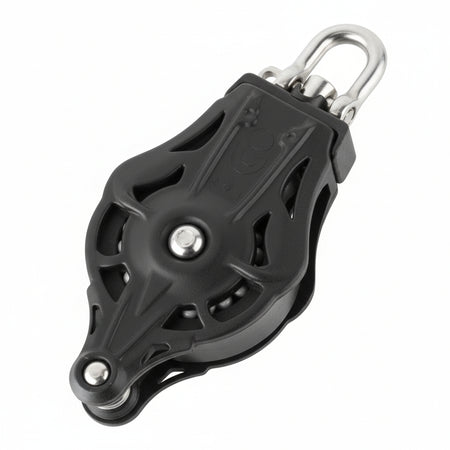 WICHARD Einfachblock mit Wirbelschäkel und U-Bügel, gleitgelagert und kugelgelagert, 45mm Rollendurchmesser, für Tauwerk bis 10mm, maritime Bootsbeschläge"