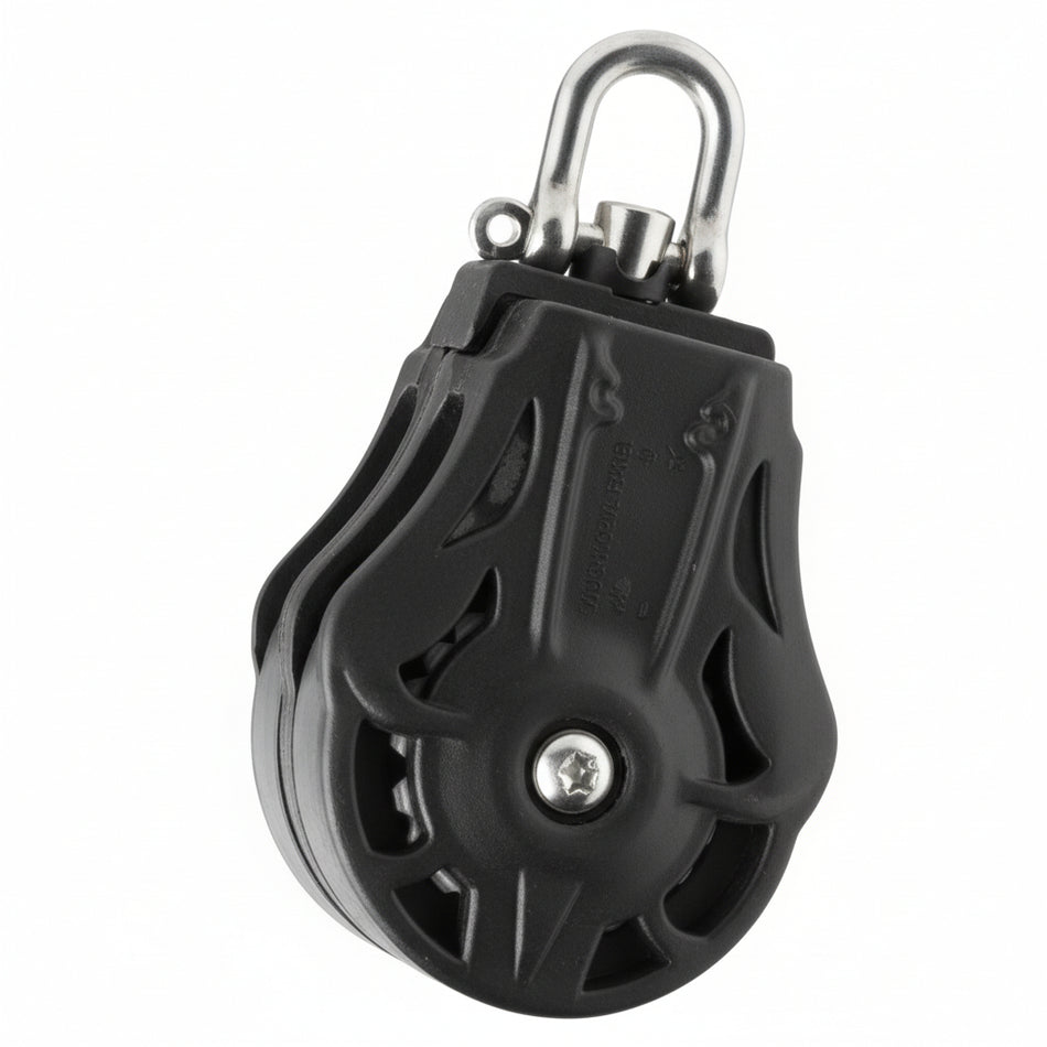 WICHARD Doppelblock gleitl./kugelgel. 55mm, Seil 12mm, Wirbelschäkel