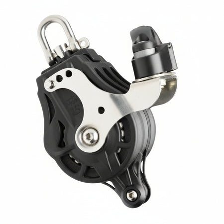 WICHARD Dreifachblock mit Wirbelschäkel, U-Bügel und Klemme, gleitgelagert und kugelgelagert, 45mm Rollendurchmesser, für Tauwerk bis 10mm, maritime Bootsbeschläge"