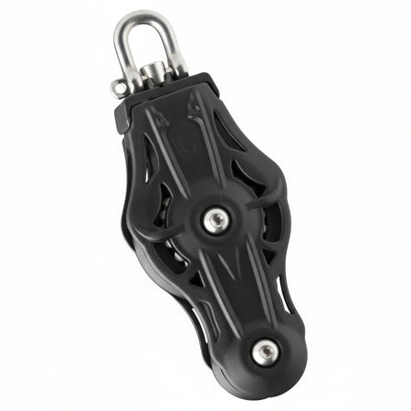 WICHARD Violinenblock mit Wirbelschäkel, gleitgelagert und kugelgelagert, 35mm Rollendurchmesser, für Tauwerk bis 8-9mm, maritime Bootsbeschläge